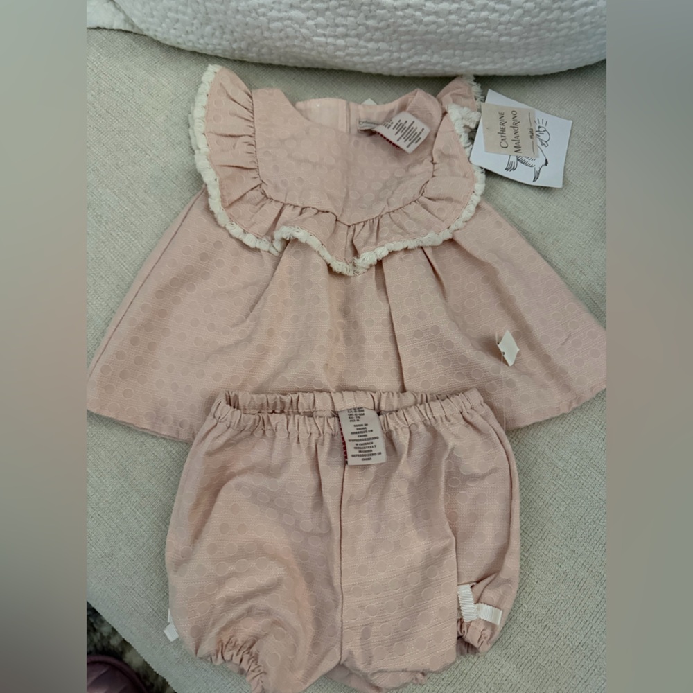 Adorable Pink Baby girl matching set(Top and bloomers)